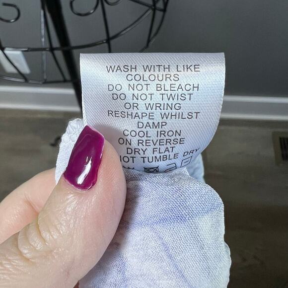 Ethyl Blue and White Floral Shift Dress Size Large - Picture 9 of 10